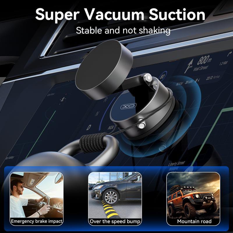"360° Vacuum Magnetic Suction Phone Holder – Ultra-Strong, No-Drill Mount for Car & Home"
