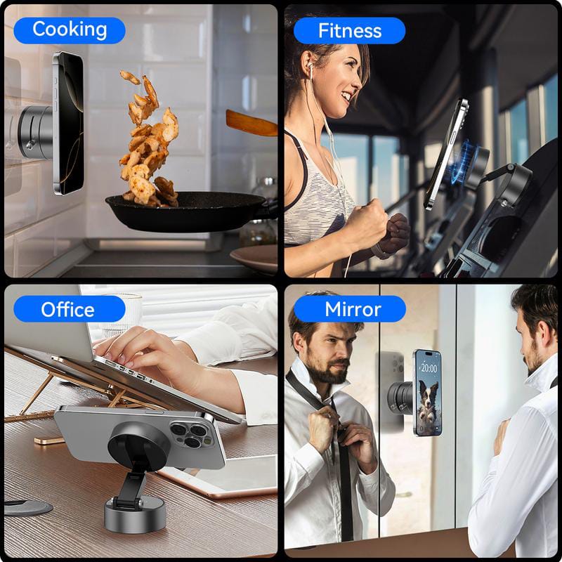"360° Vacuum Magnetic Suction Phone Holder – Ultra-Strong, No-Drill Mount for Car & Home"